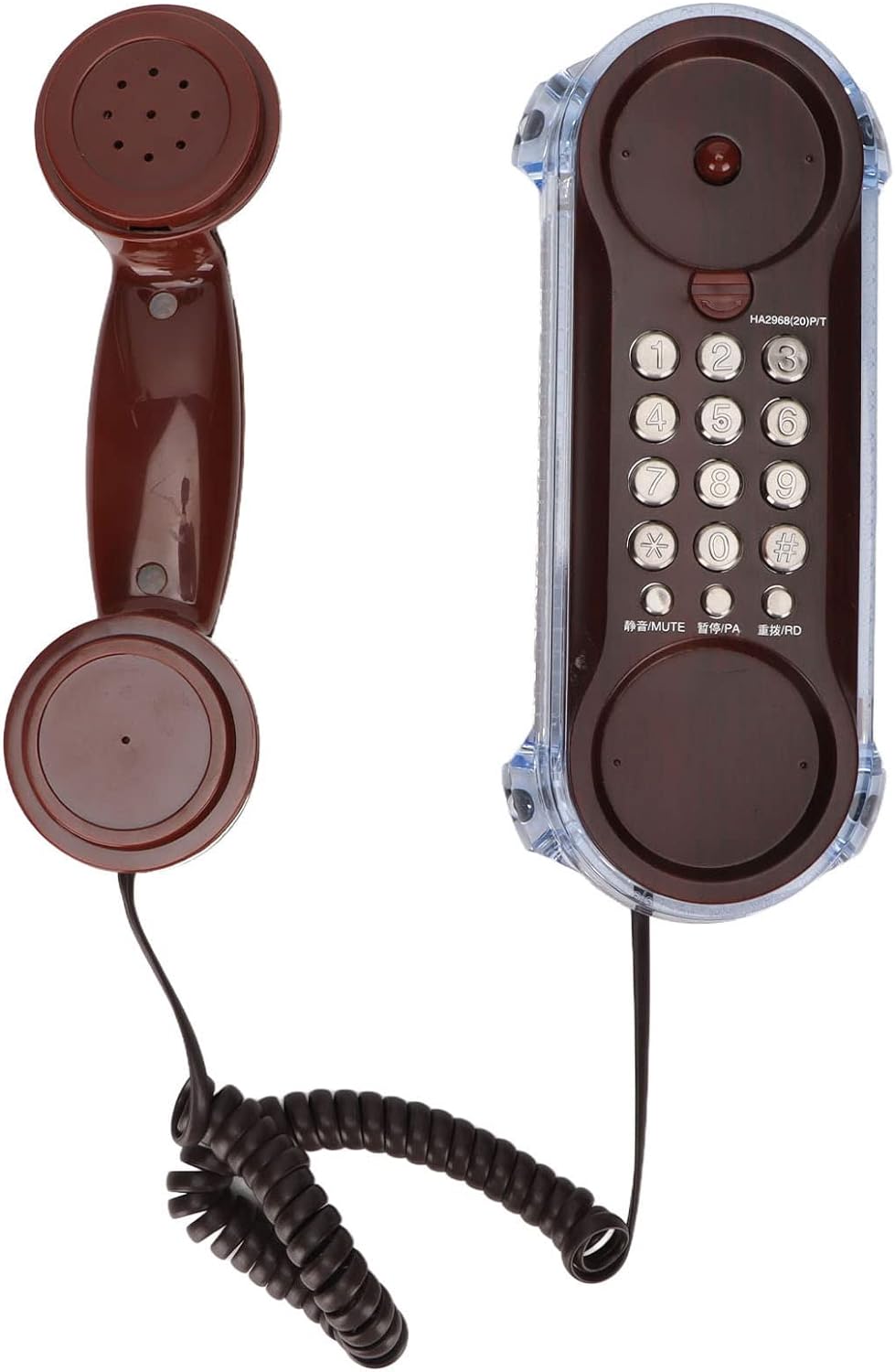 Wired Wall Phone Telephone,European Vintage Wall Phone,One Key Mute Redial Pause Desktop Telephone,Ergonomic Wall Hanging Telephone(Patina)