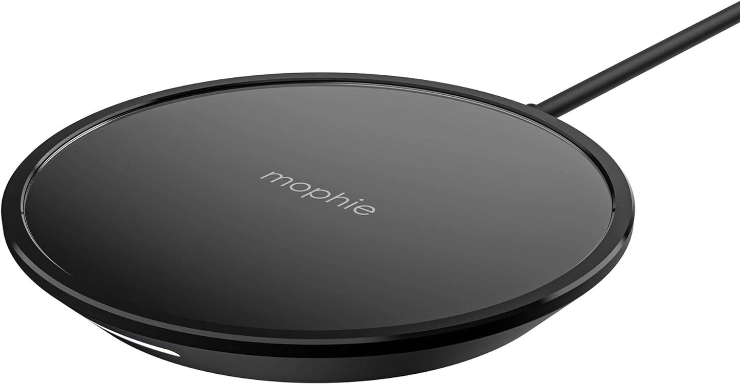 Mophie Wireless Charge Pad - Apple Optimized - 7.5W Qi Wireless Technology for Apple Airpods, iPhone 11, 11 Pro, 11 Pro Max, XR, XS Max, X/XS, 8 and 8 Plus - Polished Black