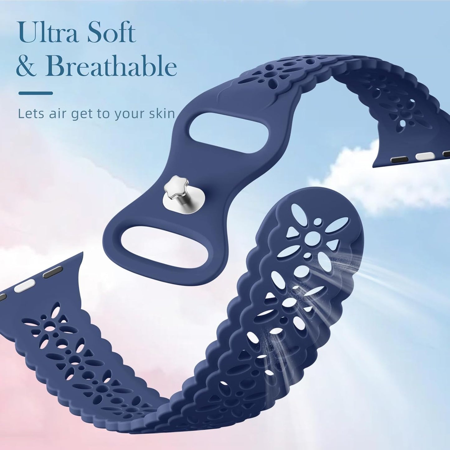 Maledan Bands 3 Pack Compatible with Apple Watch Series 10 9 8 7 6 5 4 3 SE Band for Women, Elegant Silicone Replacement Sport Band for Apple Watch iWatch 42mm 46mm 40mm 41mm 38mm 44mm 45mm Accessories (Copy)