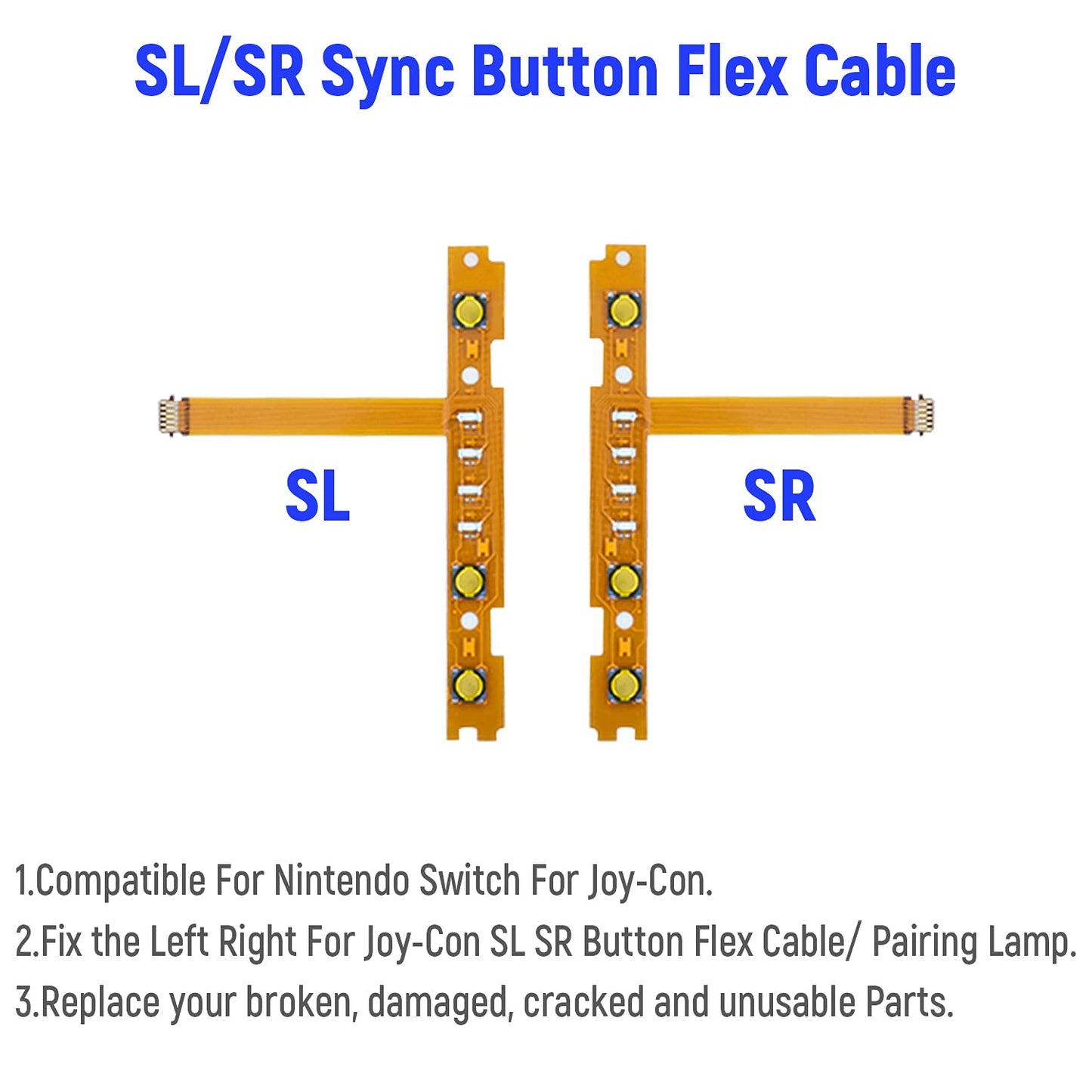 Mcbazel 18 in 1 Replacement Repair Kit for N-Switch Joy-Con with Screwdrivers Opening Tool, 3D Left Right Analog Joysticks, Buckle Lock, Charging Port Slider, Button Sync Flex Cable Set