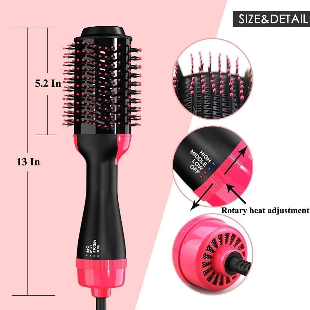 One Step Hot Air Brush 4 in 1 Hair Dryer And Styler Volumizer For Women Straightening, Curling, Salon Negative Ion Ceramic Blow Dryer Brush For All Hair Types, 1200WAtts, Multicolour