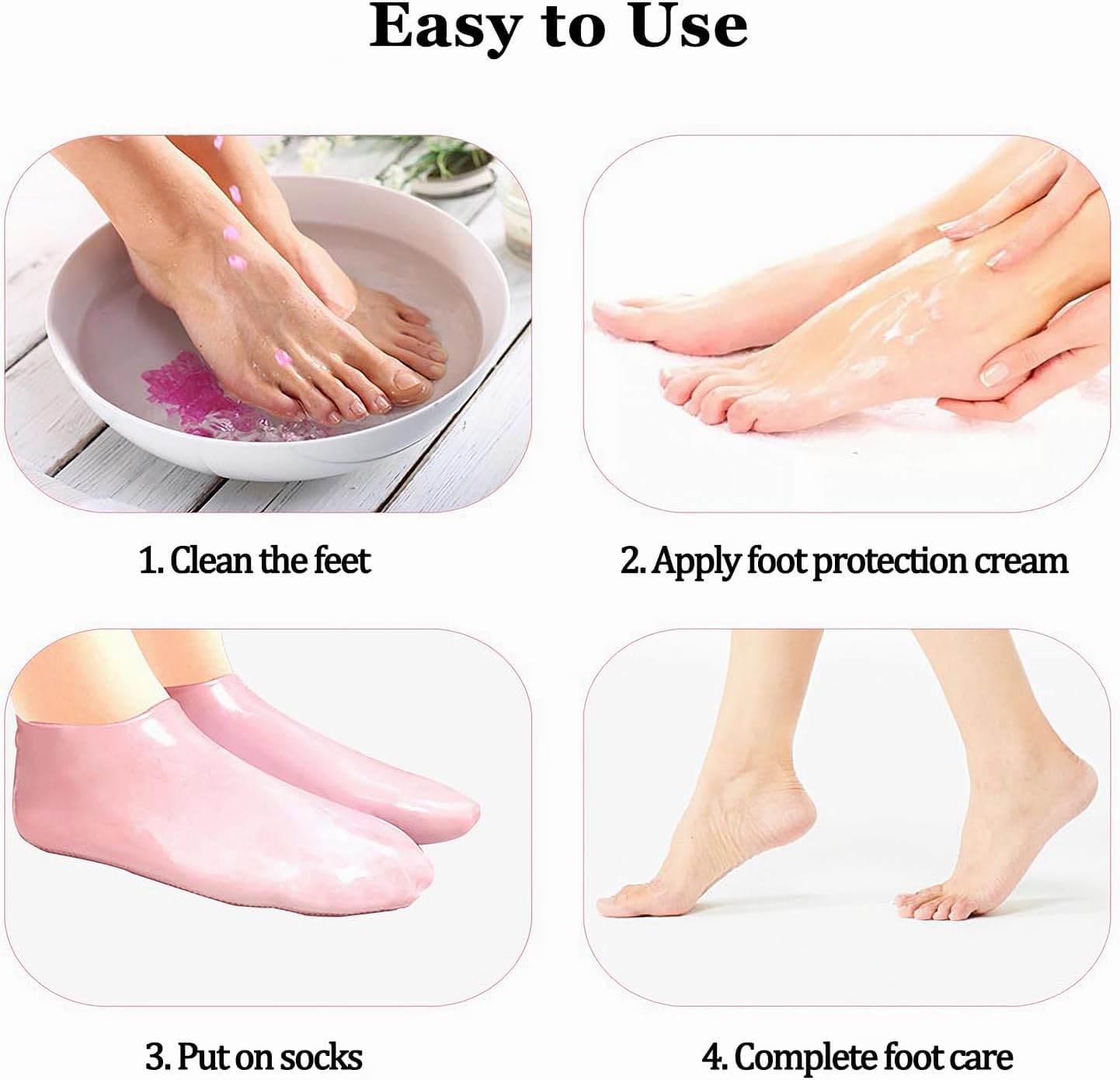 1 Pair Silicone Moisturizing Socks Women Foot Spa Pedicure Silicone Socks Foot Mask Exfoliating Beach Protective Gel Socks Anti Slip Aloe Socks for Dry Cracked Feet Calluses Foot Care