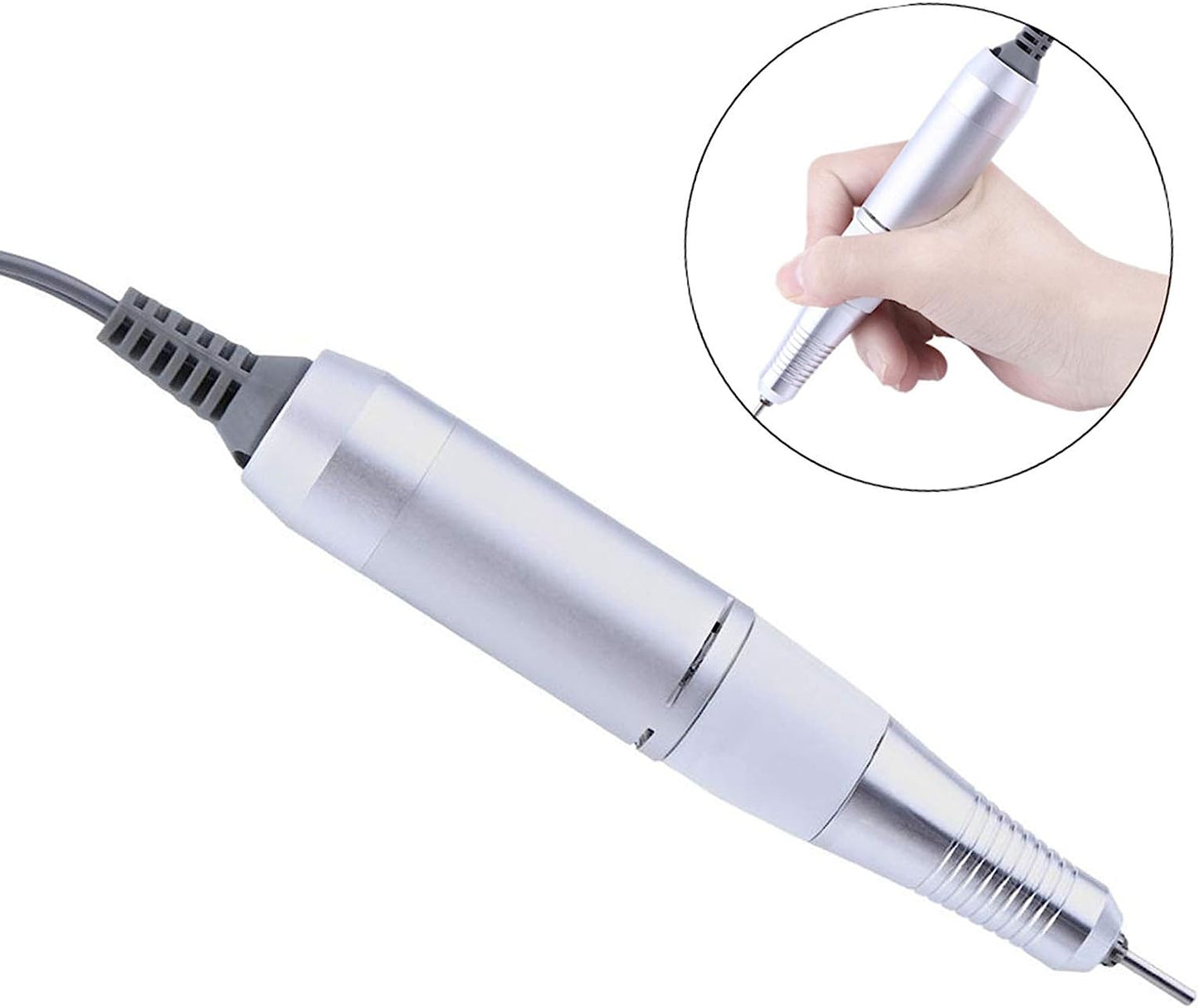 Nail Drill Handle Professional Metal Electric Art Nail Drill Handpiece Manicure Pedicure Machine Pen Replacement Handle Grinder Polish Tool Shank Hand Piece