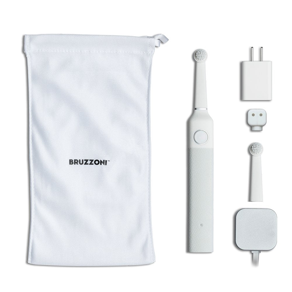 Bruzzoni Electric Toothbrush, White, Scandinavian Design Strong on Plaque Removal