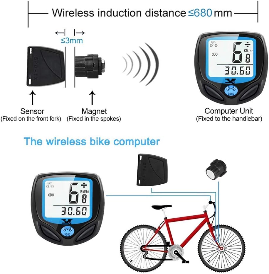 DINOKA Bike Speedometer Waterproof Wireless Bicycle Computer Bike Comp Gulybaba