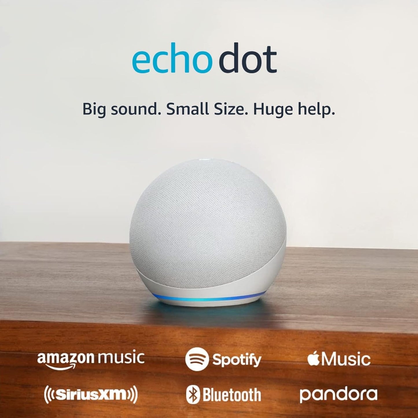 Amazon Alexa Echo Dot (5th Gen) Vibrant sounding Alexa speaker, Great for bedrooms, dining rooms and offices, (newest model) Glacier White