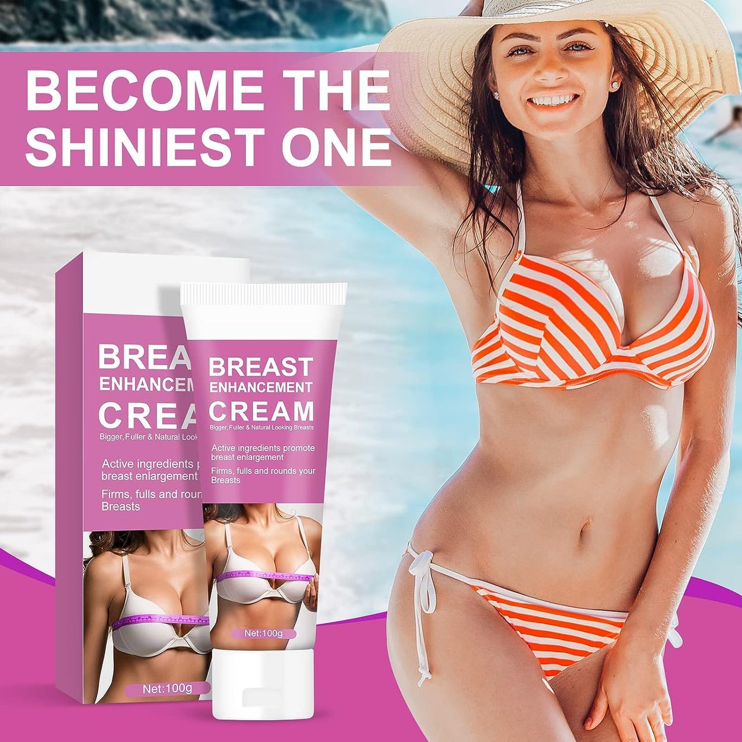 Breast Enhancement Cream, Natural Breast Enlargement Cream Fast Growth, Firming and Lifting Cream, Nourishing to Push Up Bust with Perfect Body Curve