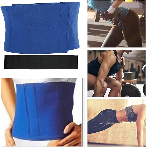 Elastic Waist Trimmer, SBR Neoprene Material Sports Support Belt for Body Slimming Trainer Women Weight Loss Workout Fitness Back Belts Body Care Blue