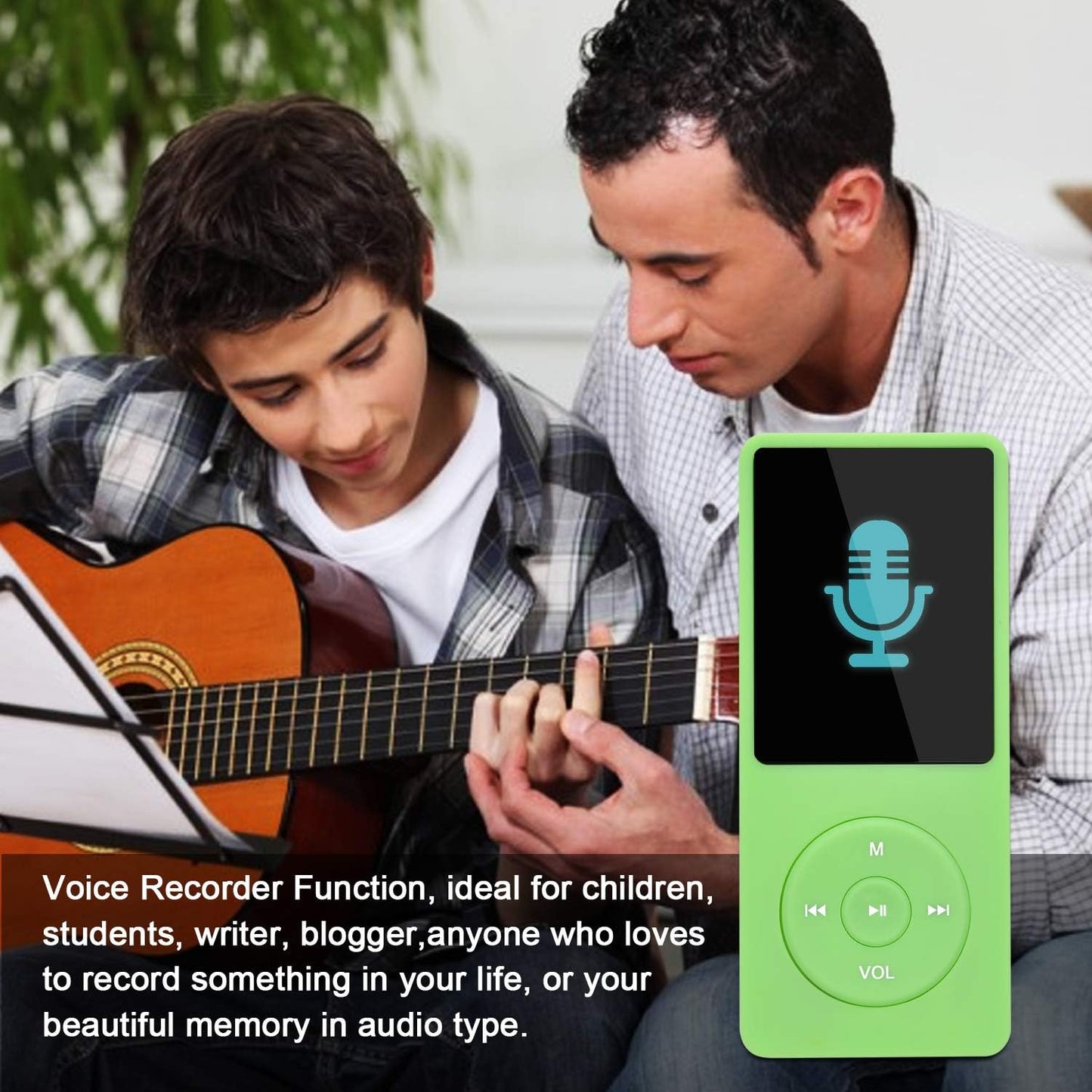 COVVY Slim Music Player 8GB Portable Lossless Sound Quality Mp3 70 Hours Screen Up to 64GB (Green)