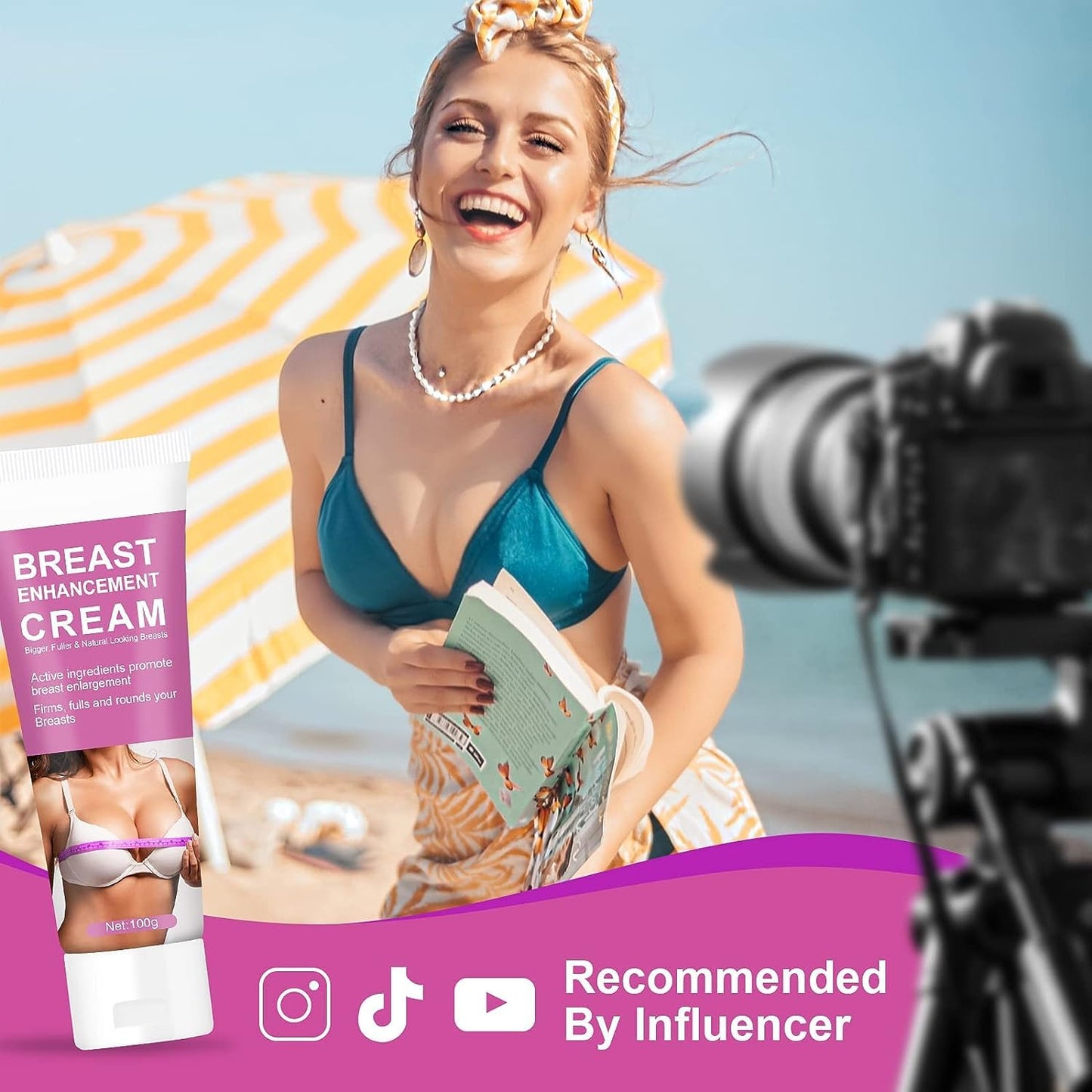 Breast Enhancement Cream, Natural Breast Enlargement Cream Fast Growth, Firming and Lifting Cream, Nourishing to Push Up Bust with Perfect Body Curve