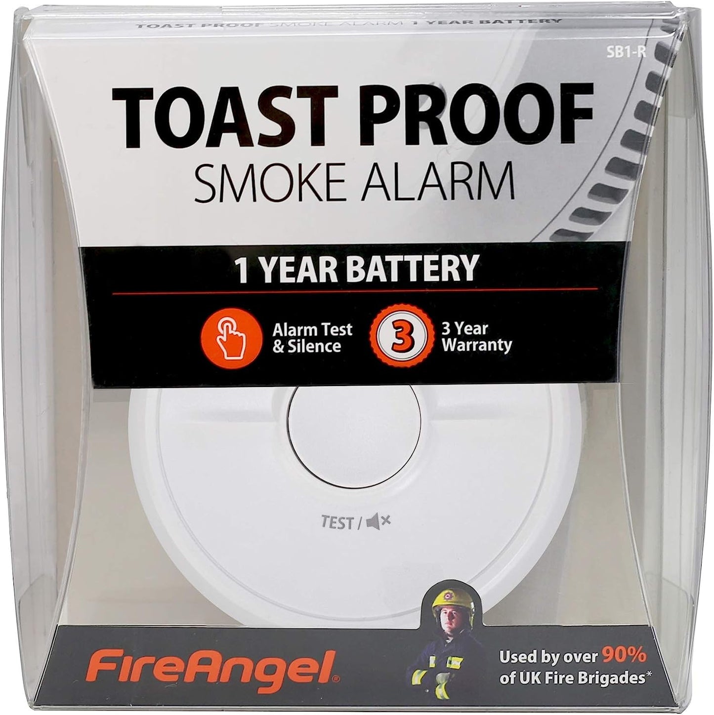 FireAngel Toast Proof SB1-R Optical Smoke Alarm with 1-year battery