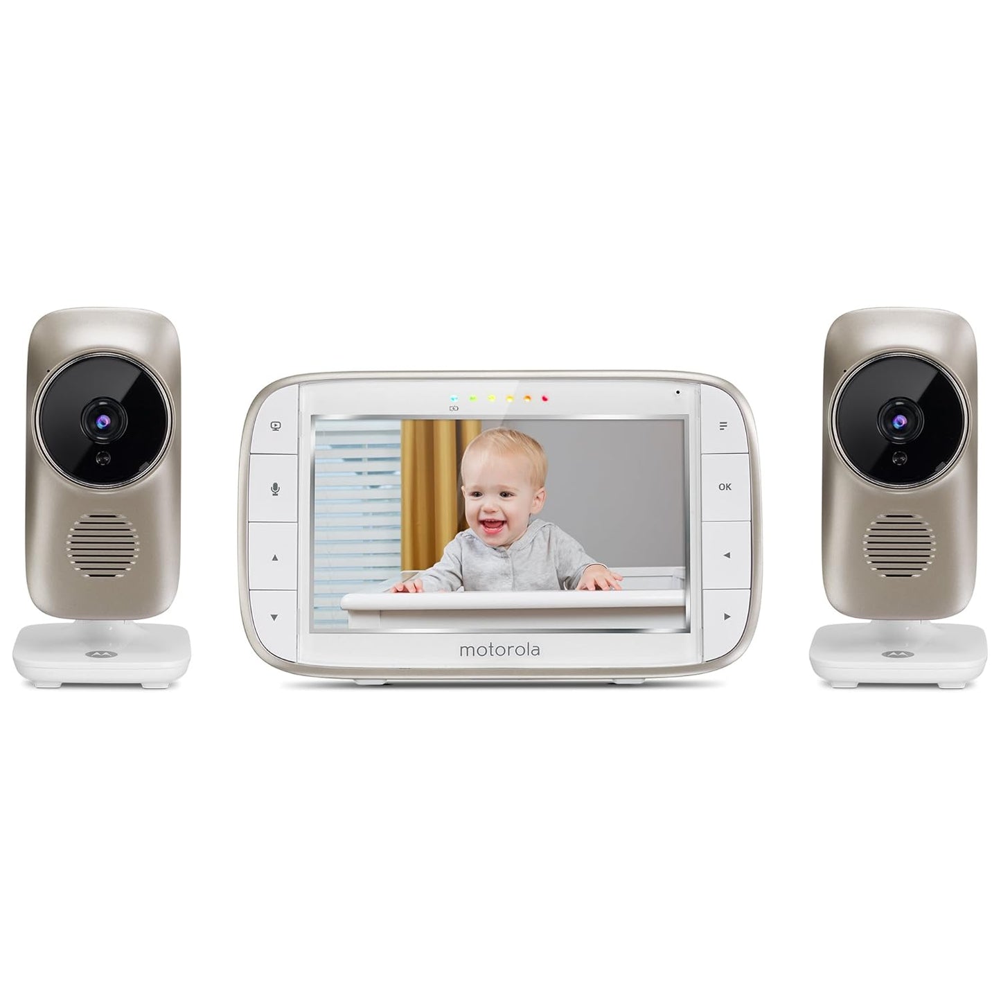 Motorola MBP845  5" Video Baby Monitor with Wi-Fi Viewing, 2 Cameras, Digital Zoom, Two-Way Audio, and Room Temperature Display