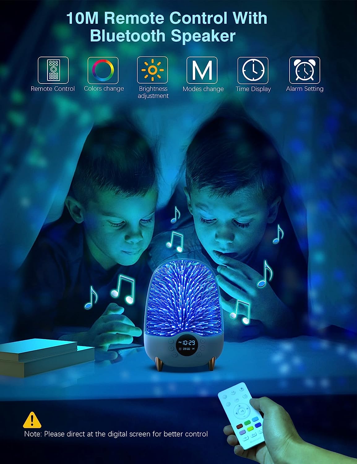 Night Light Bluetooth Speaker, Eyesound 3D Galaxy Table Lamp RGB Colour Changing LED,Bedside Lamps 3000mAh Battery with Remote Control,Desk Nightlight for Bedroom Living Room,Gift for Baby Kids Adults