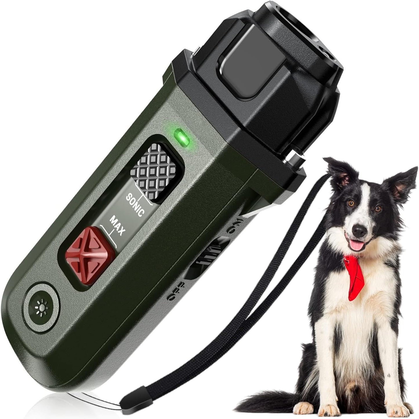 JHMYAR Ultrasonic Dog Bark Device with Flashlight, Anti Bark Device, Long Range for Small and Large Dogs, Indoor and Outdoor