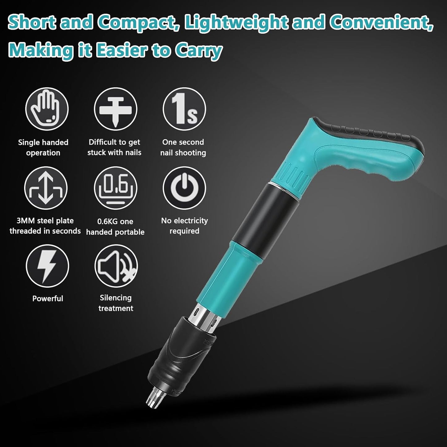 Manual Mini Steel Nail Gun, 5 Gears Adjustable Bolt Shooting Device, Wall Nail Guns with 20 Round Nails, Steel Nail Gun, Concrete Nail Gun for Ceiling Wall Anchor, Wire Slot Device, House Wall
