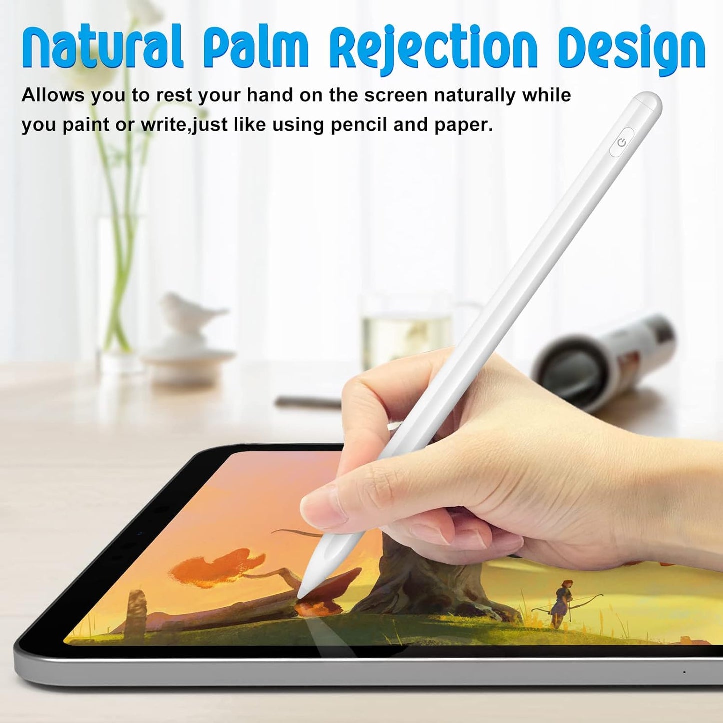 Cisteen Stylus Pen for iPad with Palm Rejection, Stylus Pencil Compatible with (2018-2022) Apple iPad Air 5th/4th/3rd Gen, iPad Pro 11"/12.9", iPad 9th/8th/7th/6th Gen, iPad Mini 5/Mini 6th Gen