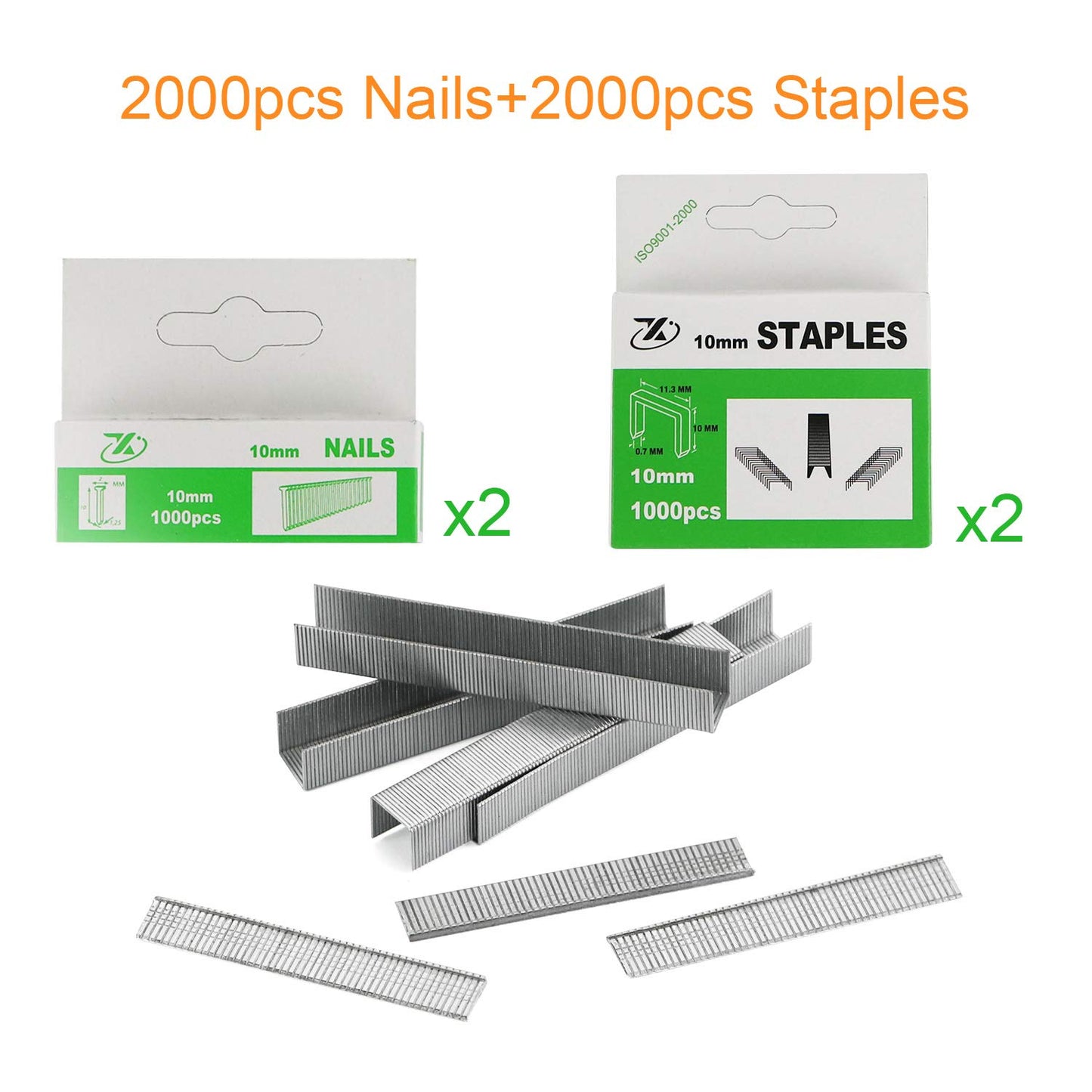 Cordless Staple Gun, 2in1 Electric Stapler & Nailer, Rechargeable Stapler/Tacker, with 2000pcs 10mm Nails and 2000pcs 10mm Staples [Small, Lightweight, Compact]