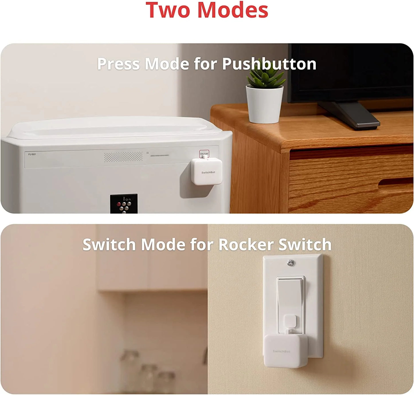 SwitchBot Smart Switch Button Pusher - Fingerbot for Automatic Light Switch, Timer and APP Bluetooth Remote Control, Works with Alexa, Google Home, HomeKit When Paired with SwitchBot Hub (White)