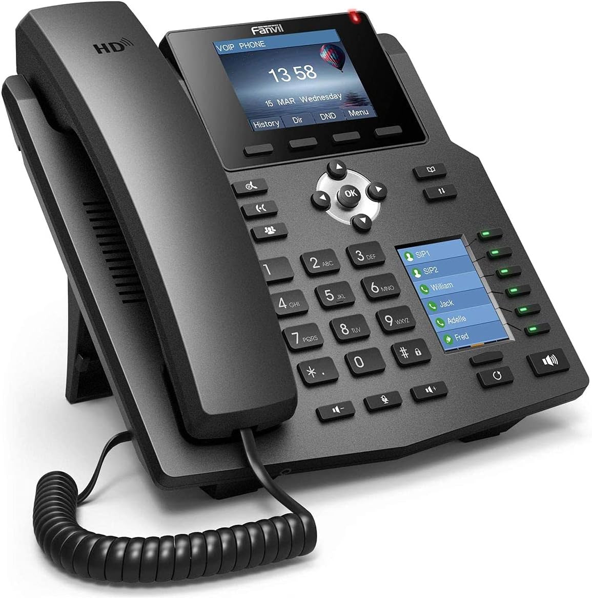 Fanvil Enterprise IP Phone X4 4 SIP Line PoE Capable and 2.8" Color Screen