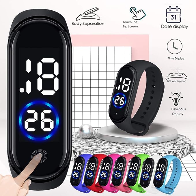 Digital LED Sports Watch Unisex Silicone Band Sport Electronic Wrist Watches Fashion Men Women Watches Smart