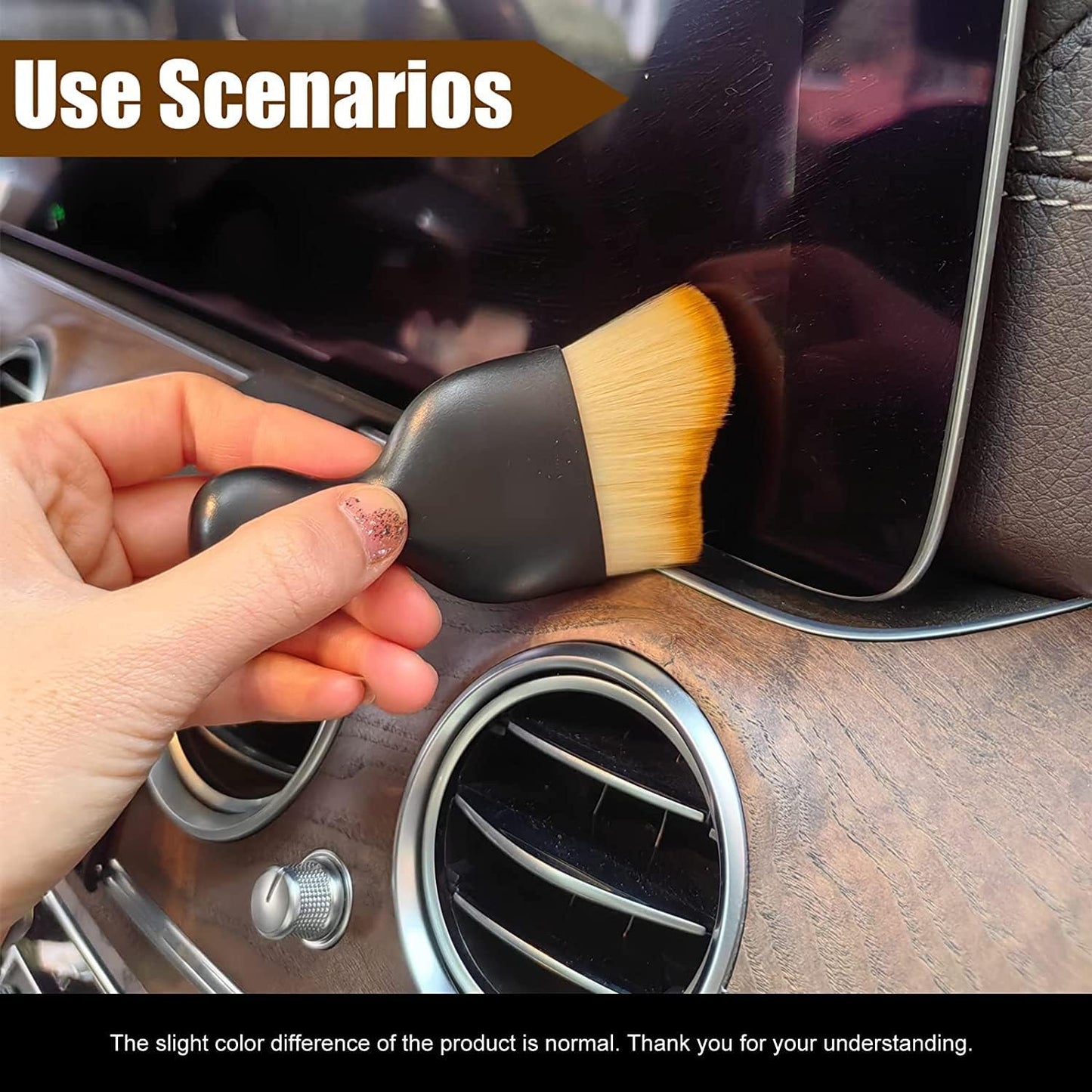 3Pcs Car Cleaning Brush Car Duster Car Nanofiber Brushes for Detailing Interior, Car Detailing Brush, Soft Bristles Cleaning Brush Dusting Tool for Dashboard,Keyboard,Air Conditioner,Gap,Window Railing