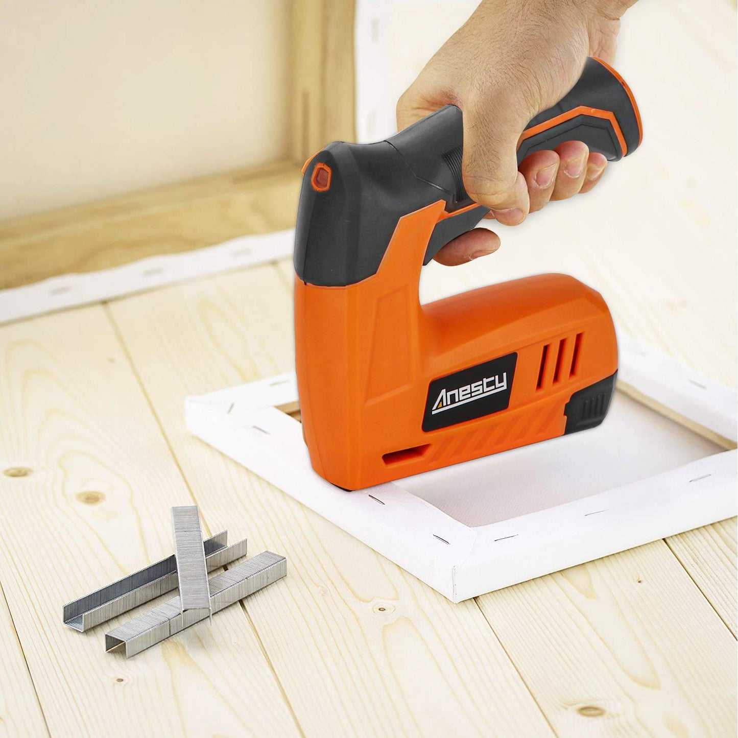 Cordless Staple Gun, 2in1 Electric Stapler & Nailer, Rechargeable Stapler/Tacker, with 2000pcs 10mm Nails and 2000pcs 10mm Staples [Small, Lightweight, Compact]