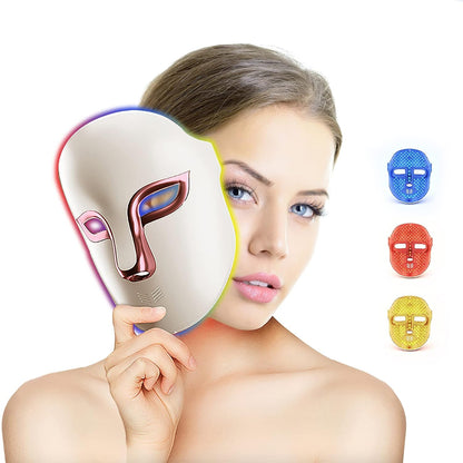 LED Face Mask Light Therapy FDA cleared Skin Care Mask - Red Blue Orange Light 486 LED New Generation Skin Tightening Rejuvenation Instrument Mother’s Day Gift Beauty Tool for Women Lover