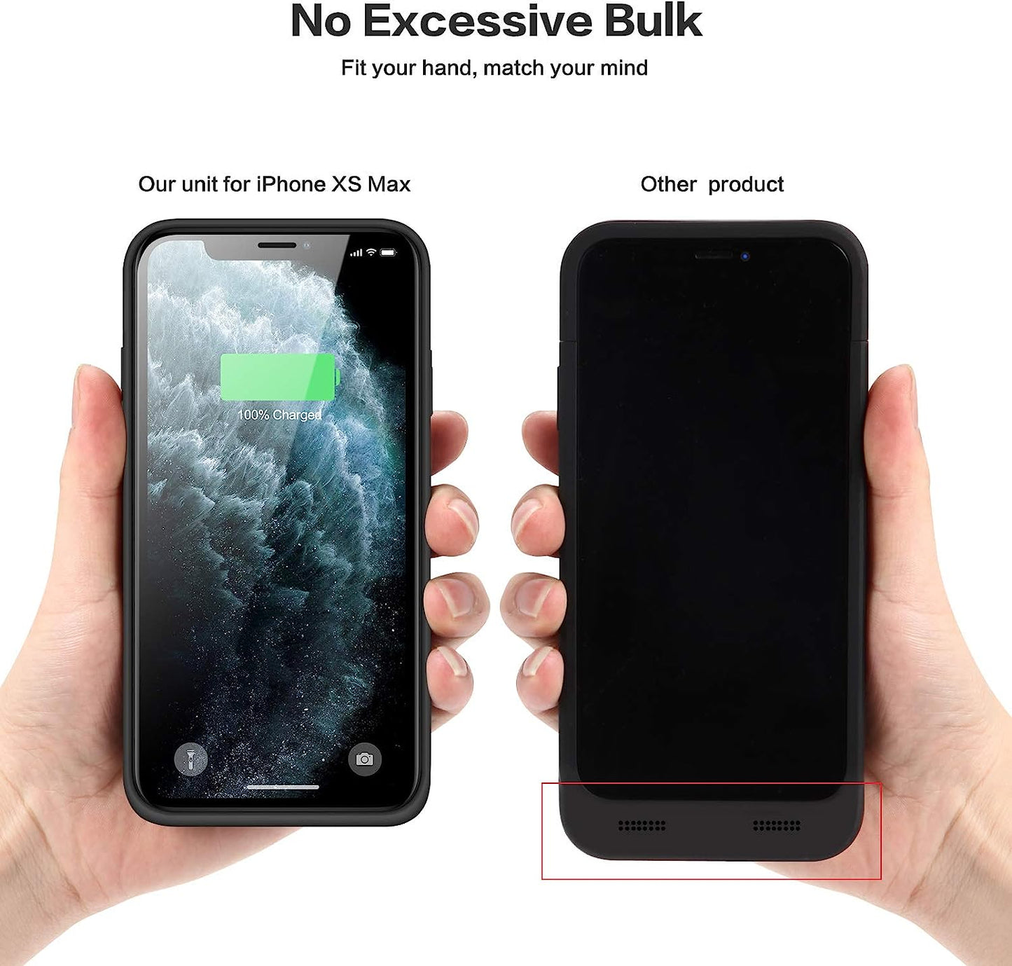 Feob Battery Case for iPhone Xs max, Upgraded 7800mAh Portable Charging Case Extended Battery Pack for iPhone Xs Max [6.5 inch] Protective Charger Case - Black