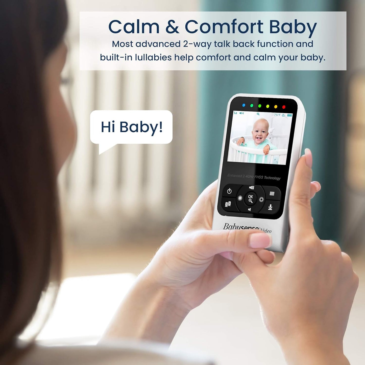 Babysense New Video Baby Monitor with Camera and Audio, Supplied with Two Cameras, Long Range, Room Temperature, Infrared Night Vision, Two Way Talk Back, Lullabies and White Noise, Model V24R_2