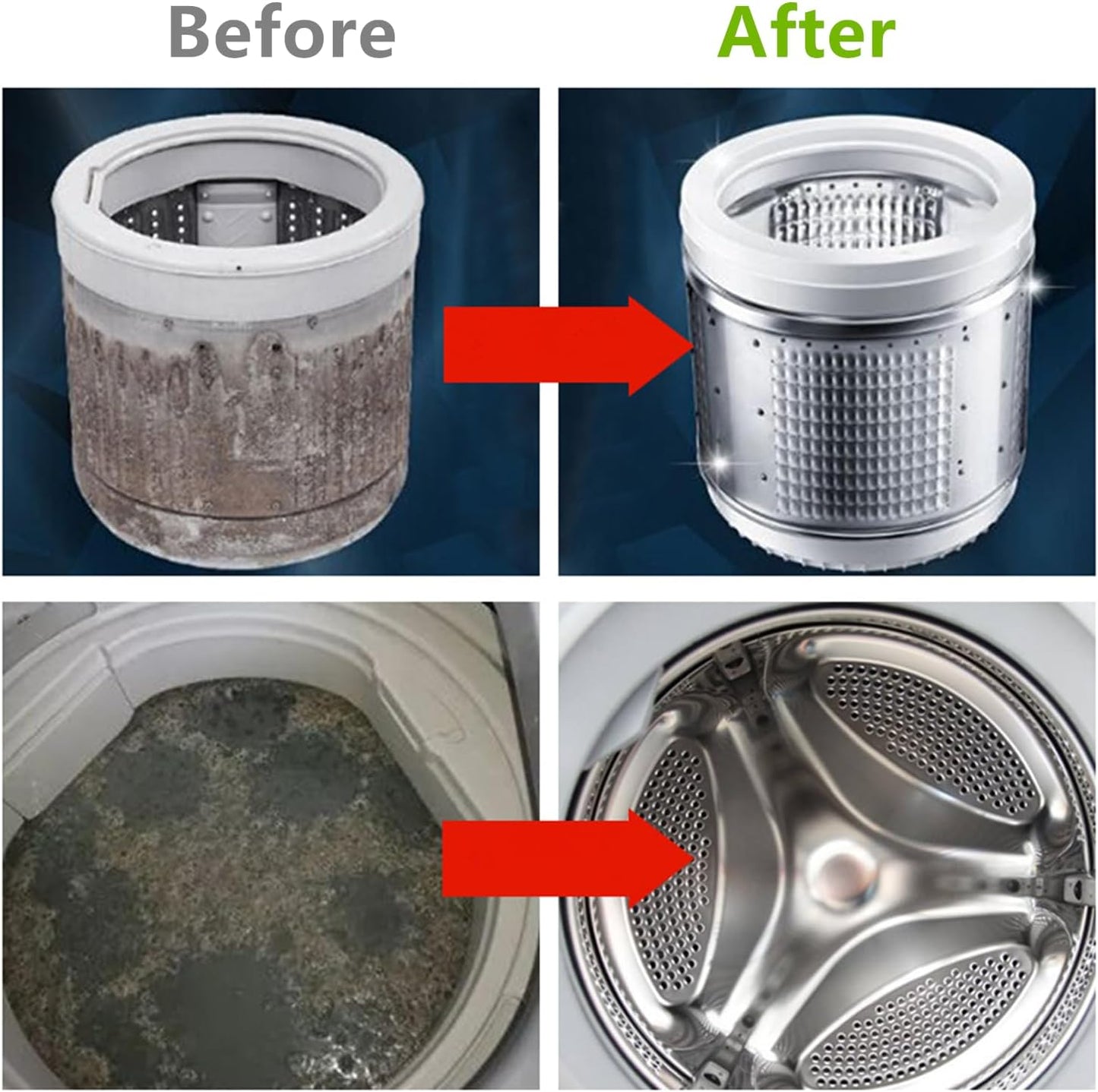 Washing Machine Cleaner Cleaning Tablets - Washing Machine Tablets to Clean Washer Washers Washer Cleaner and Deodorizer for Front Load & Top Load Washer Laundry Cleaner 12 PACK