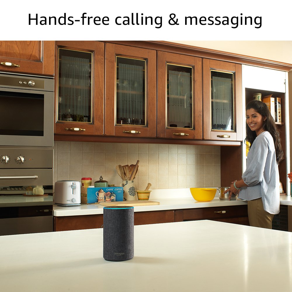 Like A New Amazon Alexa Echo - Smart speaker with Alexa and Dolby processing 7 Microphone Array,5.9" Tall, Wi-Fi & Bluetooth Connectivity(2nd Generation)