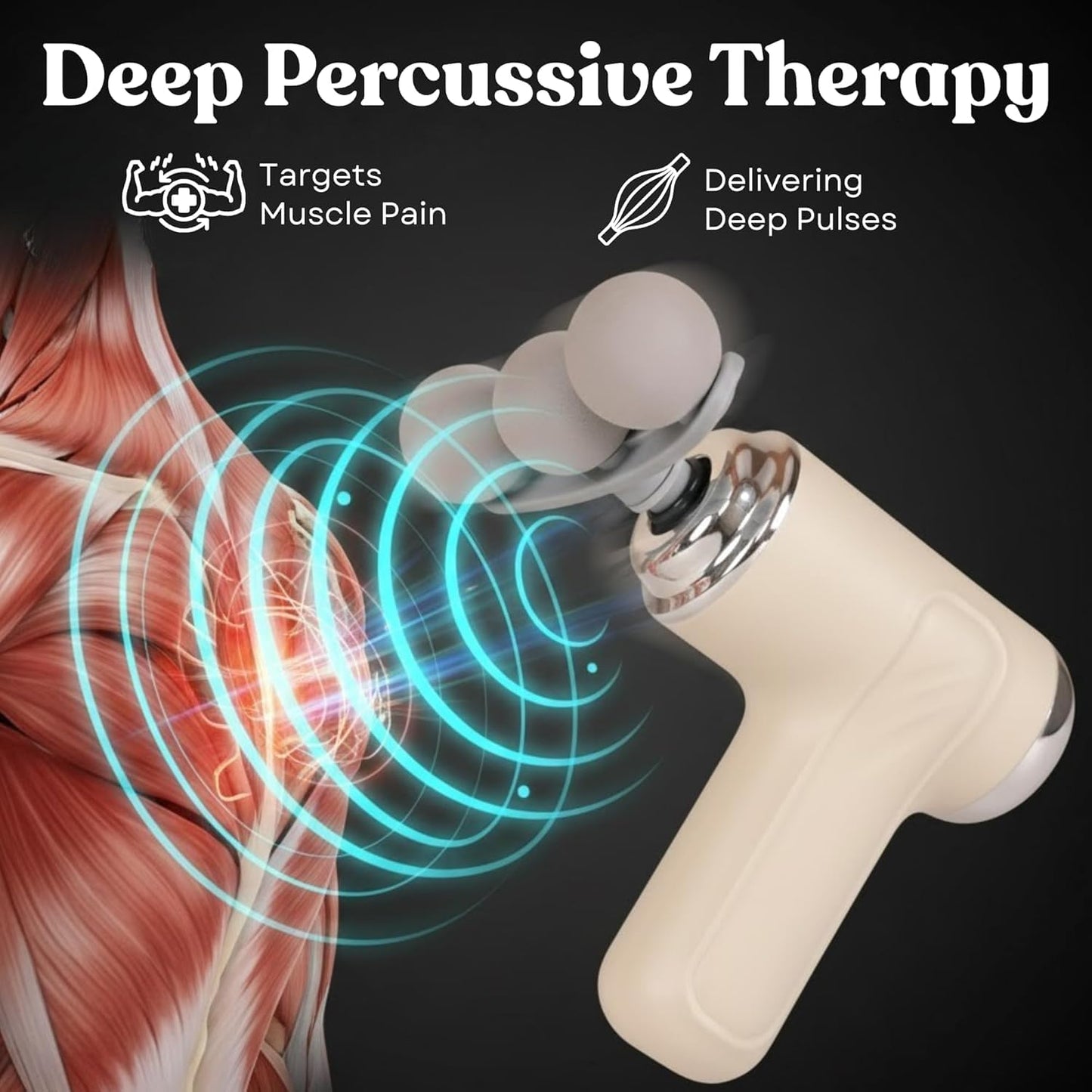 Mini 9 in 1 Fascia Massage Gun – 3-Head Deep Tissue Muscle Massager | 6-Speed Intelligent Percussion Therapy for Neck, Back & Full Body Pain Relief | Lightweight & Portable Electric Massage Device