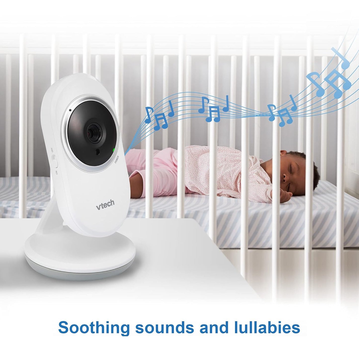 VTech VM320 Baby Monitor, 2.4" Screen with Fixed Camera, Night Vision, Soothing Sounds, 2-Way Talk, Secured Transmission, Secure Transmission No WiFi