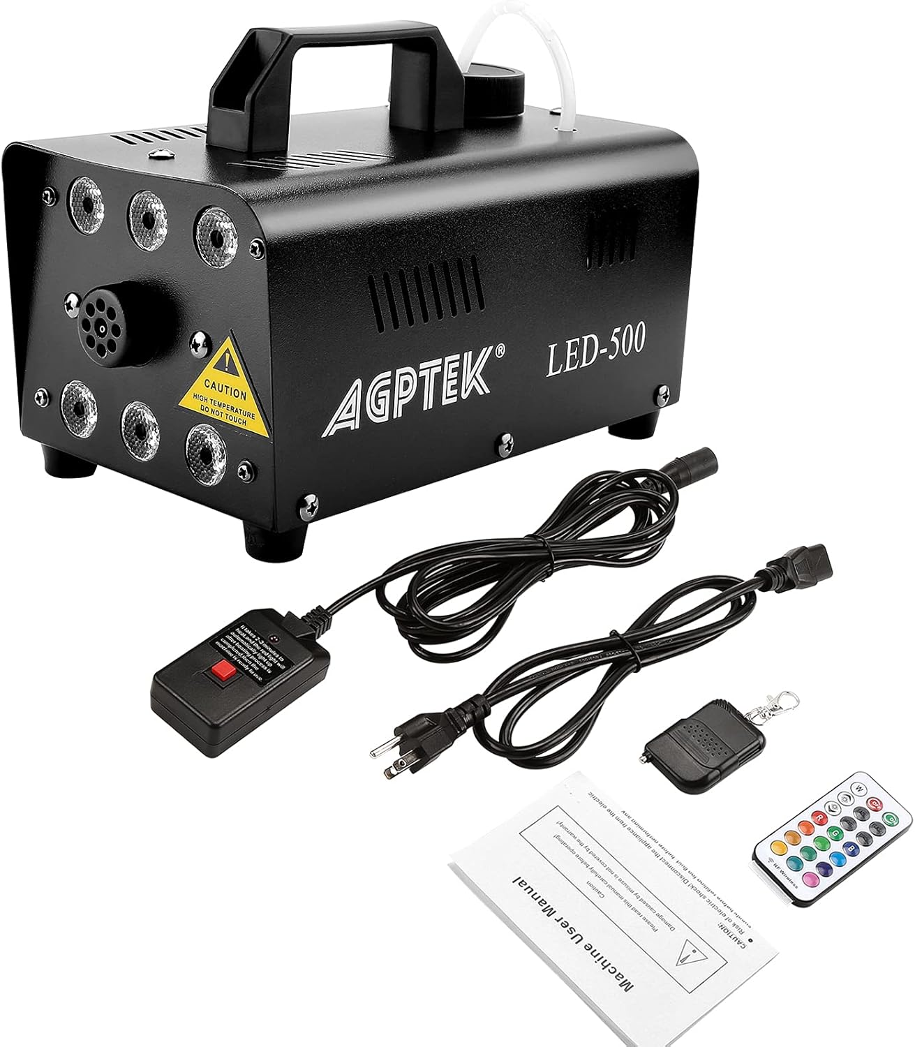 Fog Machine, AGPTEK Automatic Spray Smoke Machine with 6 LED Lights and 13 Colorful LED Light Effects, Great for Halloween, Christmas, Wedding, Parties and DJ Performance