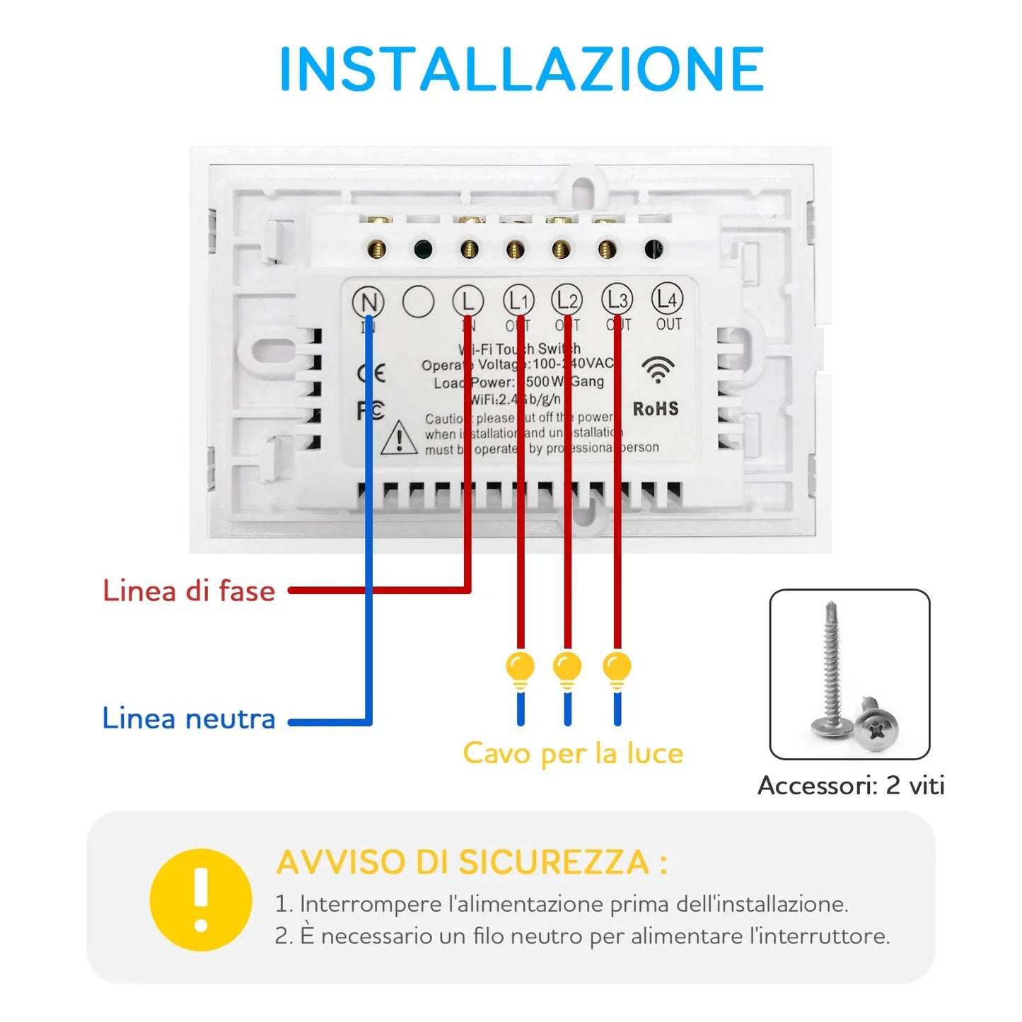 Smart Switch, Maxcio Alexa Light Switch, Wifi Switch Compatible with Alexa Echo, Google Home, Voice Control, Maxcio APP Control, Timer Function, Sharing (1 Gang)