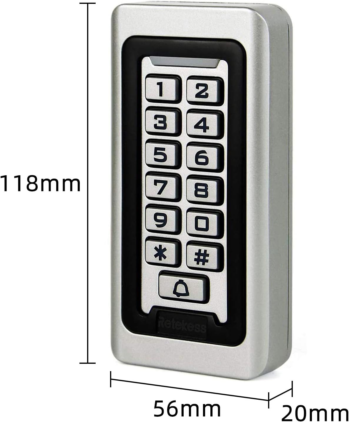 Retekess T-AC03 Security Access Control Keypad,RFID Keypad,Door Access Control,Stand-Alone Keypad,2000 Users,Wiegand 26-bit,Support Proximity RFID Card