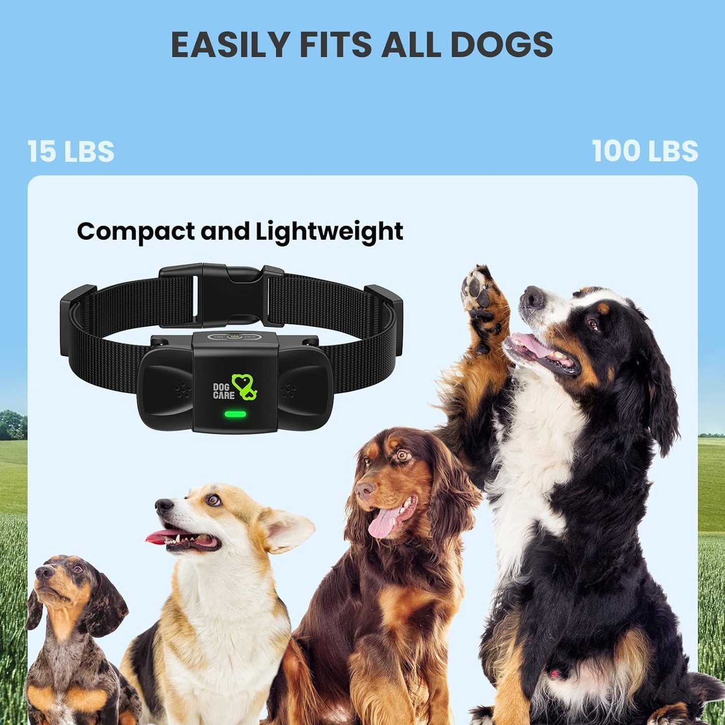 DOG CARE Dog Shock Collar with Remote, Dog Training Collars with 3 Modes, Waterproof Electronic Dog E Collar with 1500FT Remote, Keypad Lock for All Dogs