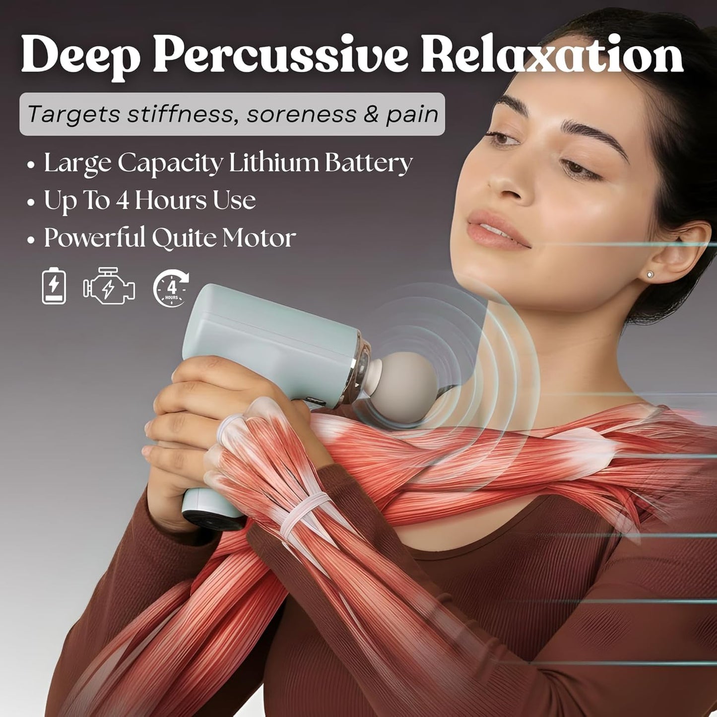 Mini 9 in 1 Fascia Massage Gun – 3-Head Deep Tissue Muscle Massager | 6-Speed Intelligent Percussion Therapy for Neck, Back & Full Body Pain Relief | Lightweight & Portable Electric Massage Device