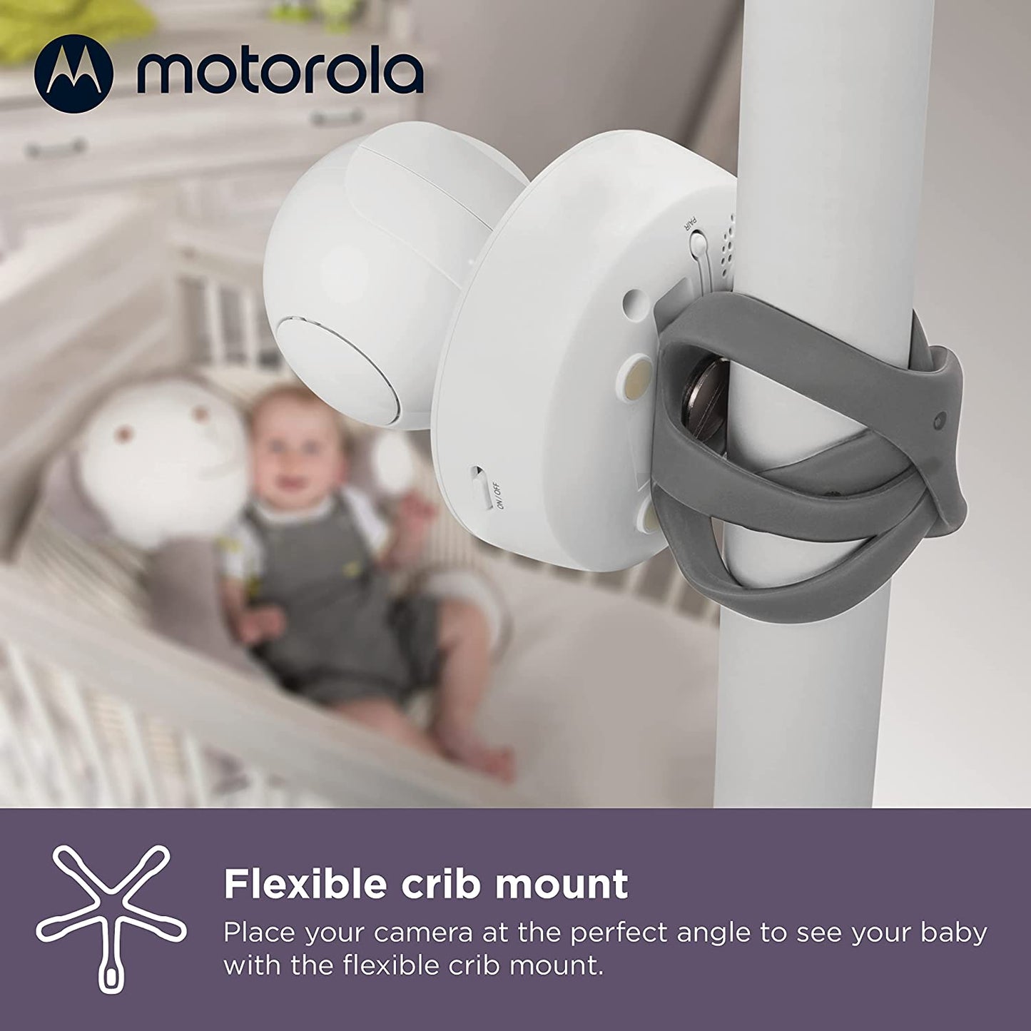 Motorola Baby Monitor VM855-5" WiFi Video Baby Monitor with Camera and Crib Mount, HD 720p - Connects to Smart Phone App, 1000ft Range, Two-Way Audio, Remote Pan-Tilt, Digital Zoom, Room Temp, Music