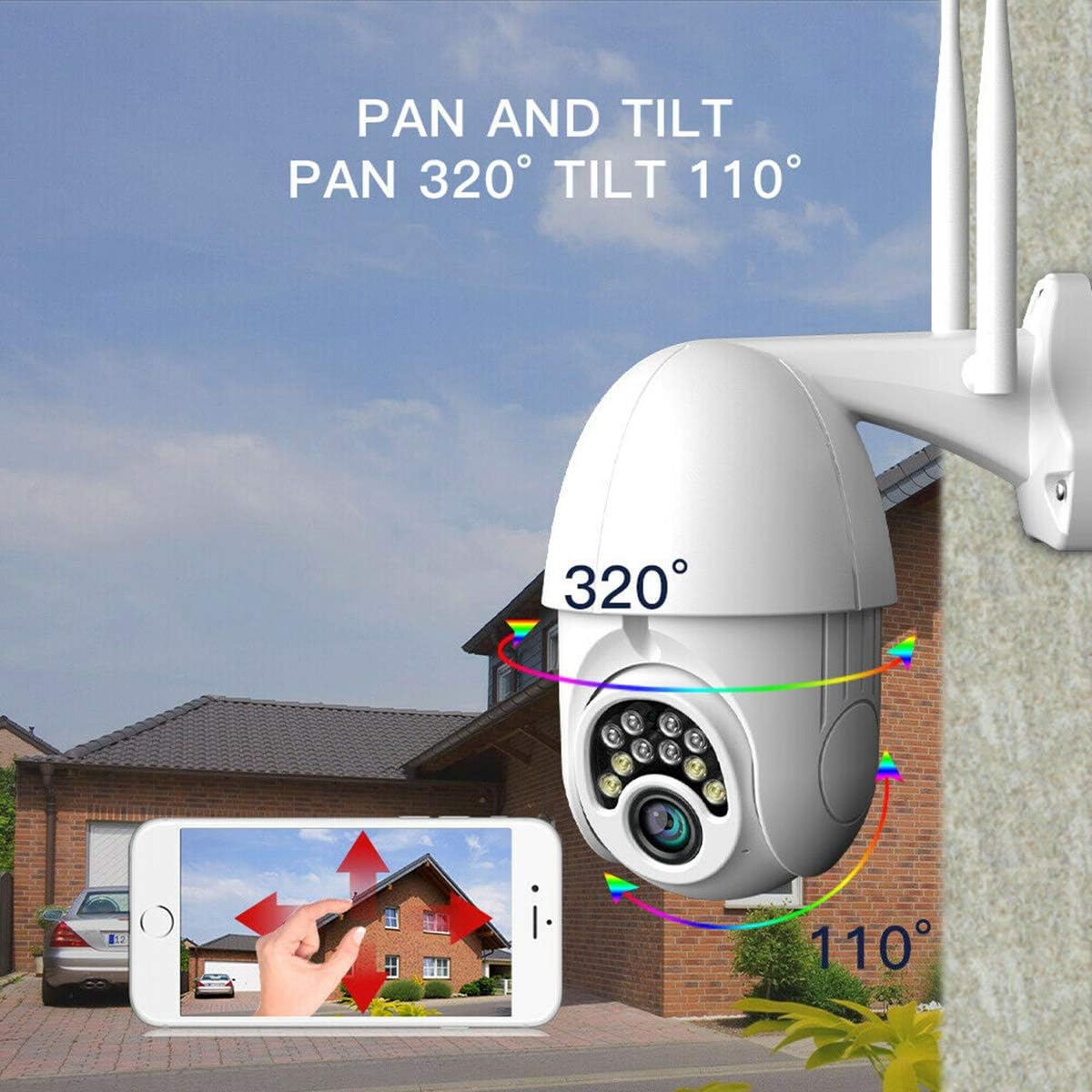 V380 WIFI Smart Camera Monitor 2.0MP Indoor Outdoor 1080p HD Full Color Speed Dome Camera CCTV