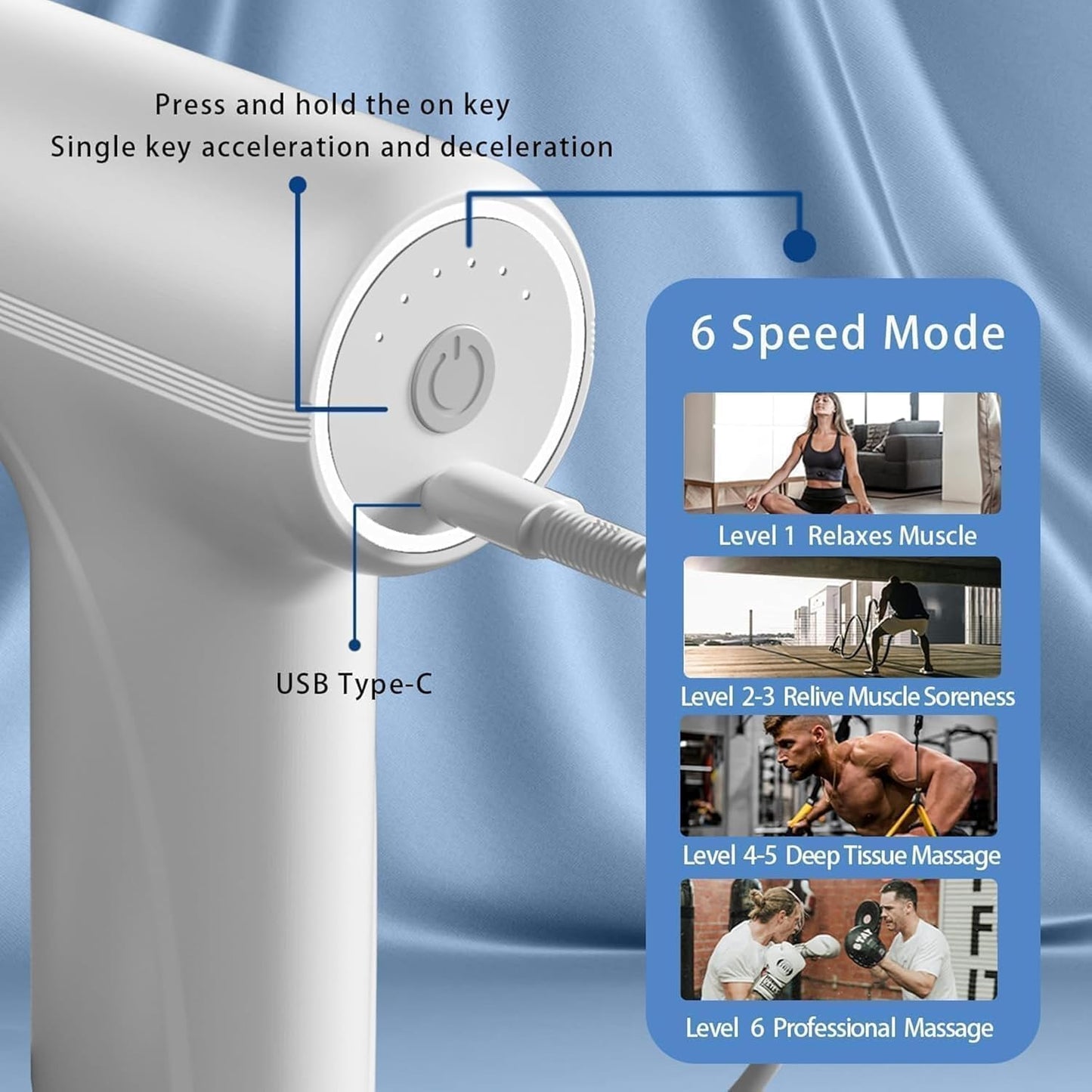 Massage Gun Deep Tissue, Muscle & Body Pain Relief | Special Body Massager for Pain Relief | Massage Gun for Back Leg & Full Body, Neck, Shoulder, Back, Foot | 4 Specialized Heads For Full Body Pain Relief