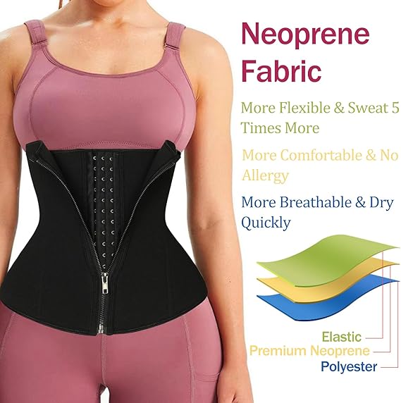 Slimming Tummy Shaper, Women's Slimming Tummy Shaper, Women's Slimming Corset, Body Shaper for Stomach, Waist Trainer, Waist Trainer, Size M, Black, M