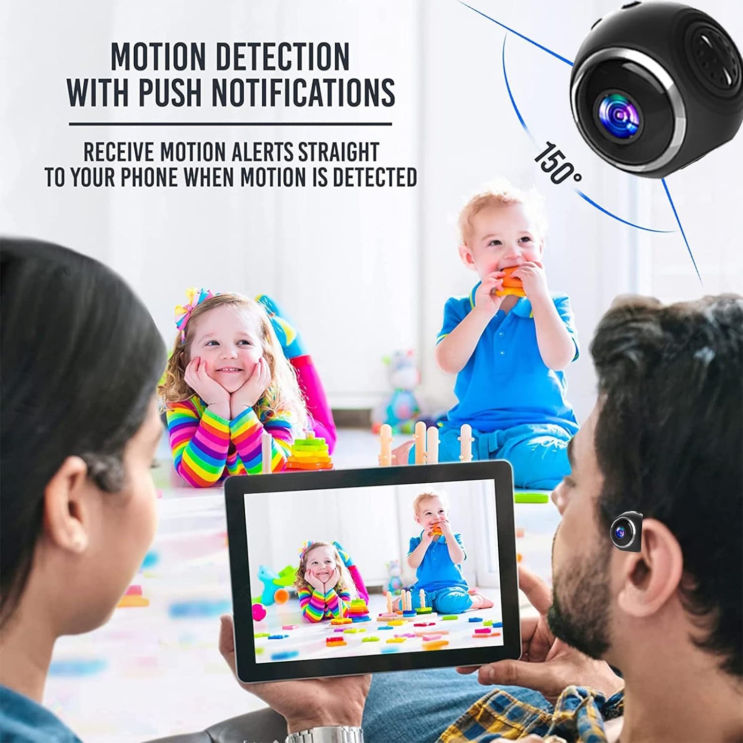 LEYMING Mini Spy Cameras, Hidden 1080P HD Wireless Camera with Night Vision Motion Detection, WiFi Camera Home Security Nanny Surveillance Cam Perfect Video Bady Camera for Indoor and Outdoor, Black