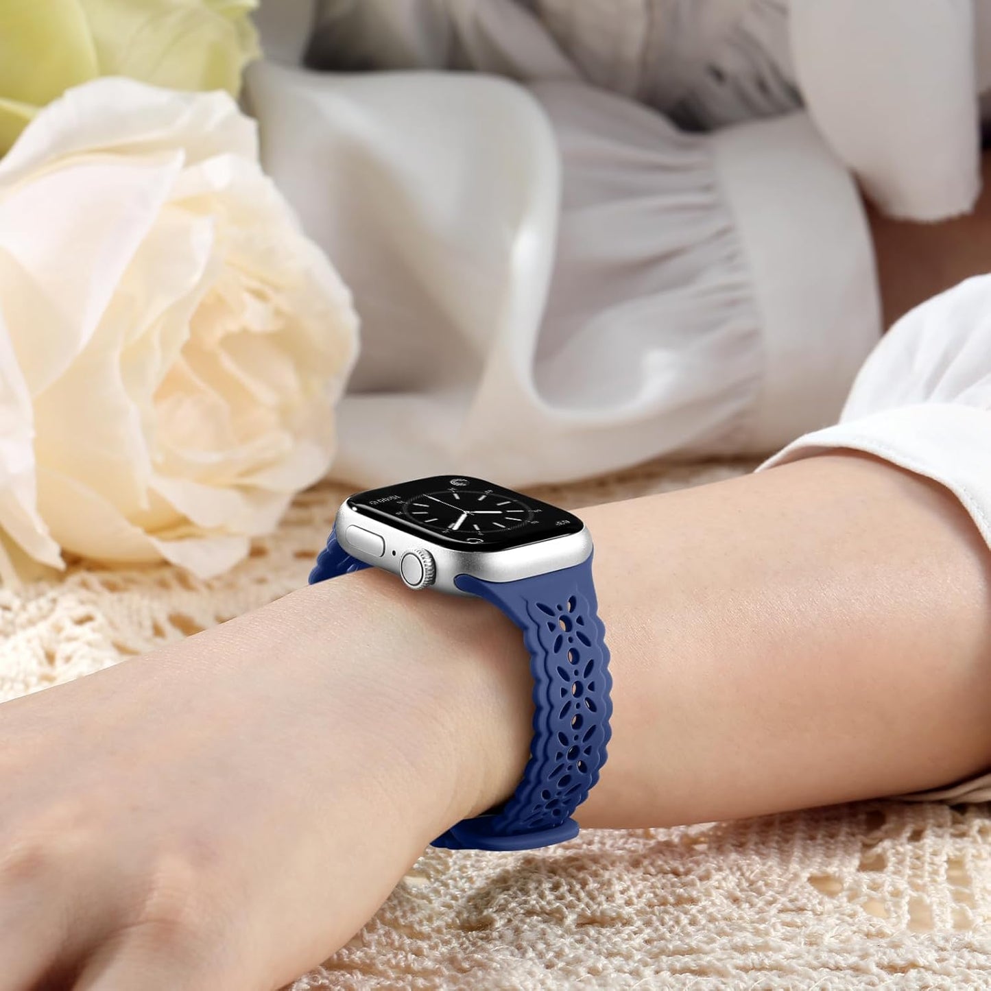 Maledan Bands 3 Pack Compatible with Apple Watch Series 10 9 8 7 6 5 4 3 SE Band for Women, Elegant Silicone Replacement Sport Band for Apple Watch iWatch 42mm 46mm 40mm 41mm 38mm 44mm 45mm Accessories (Copy)