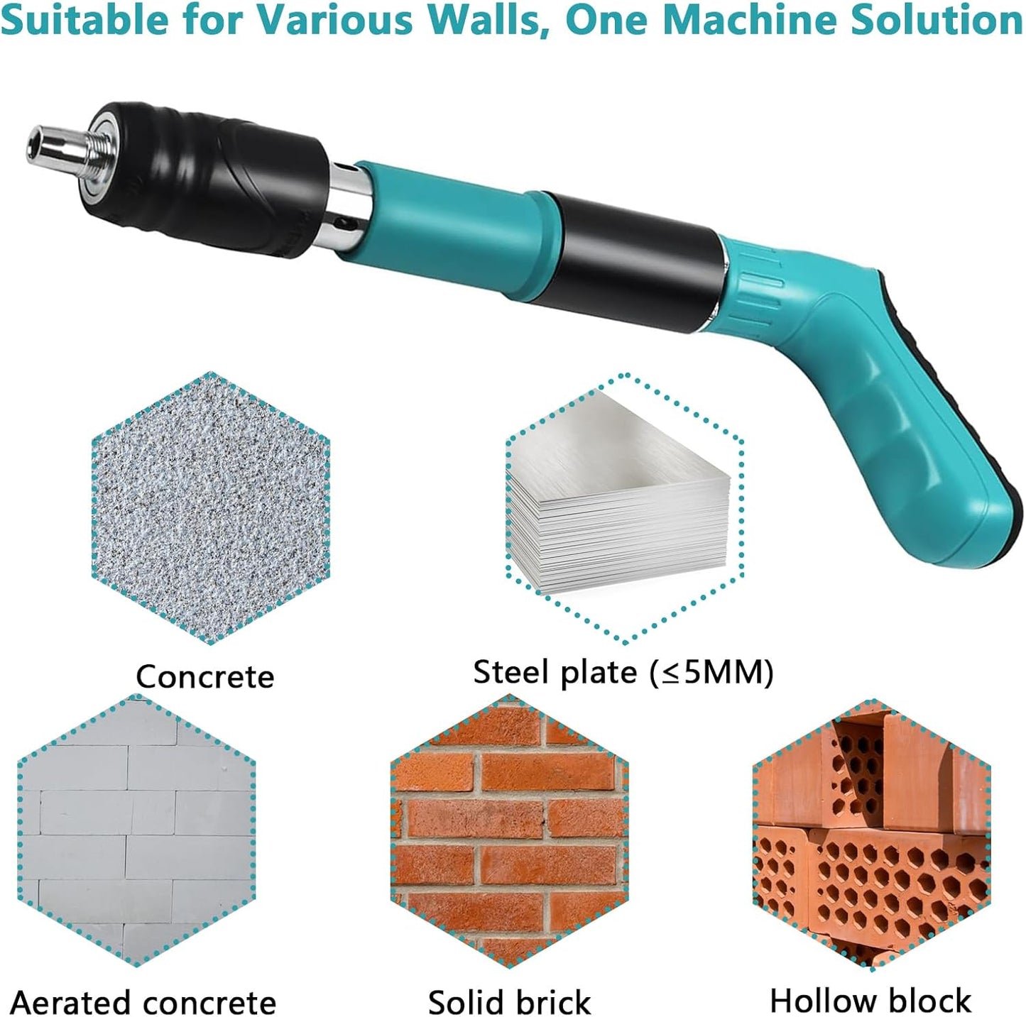Manual Mini Steel Nail Gun, 5 Gears Adjustable Bolt Shooting Device, Wall Nail Guns with 20 Round Nails, Steel Nail Gun, Concrete Nail Gun for Ceiling Wall Anchor, Wire Slot Device, House Wall