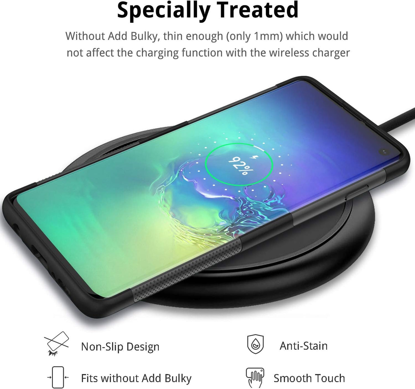 UNBREAKcable Case for Samsung Galaxy S10 (6.1 Inches) – Ultra-Thin Frosted TPU Silicone Protective Case for Galaxy S10 [Shockproof, Scratch-Resistant & Anti-Fingerprint] ¨C Black