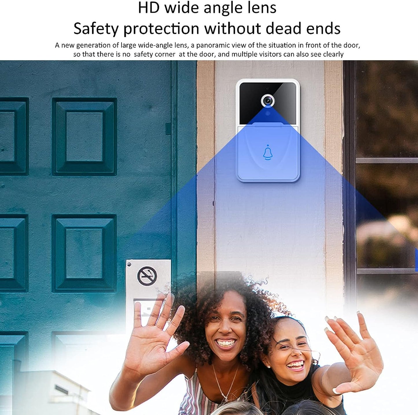 Smart Video Doorbell, X3 WiFi Video Doorbell Camera Visible Two Way Voice Wireless Doorbell Camera, Night Vision HD Door Doorbell Camera for Home