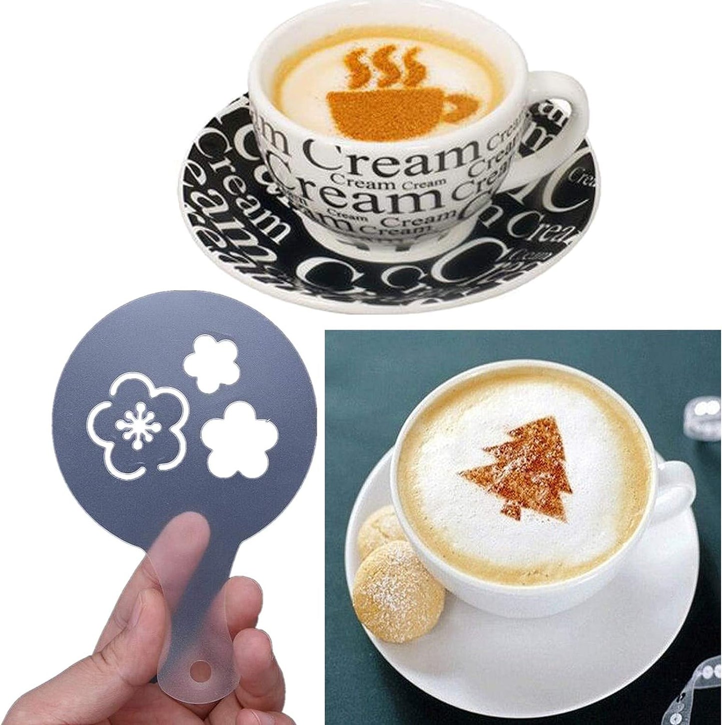 16Pcs/Set Coffee Stencil Cafe Barista Tools Latte Art Maker Cappuccino Decor Pattern Mold Coffee Making Accessories