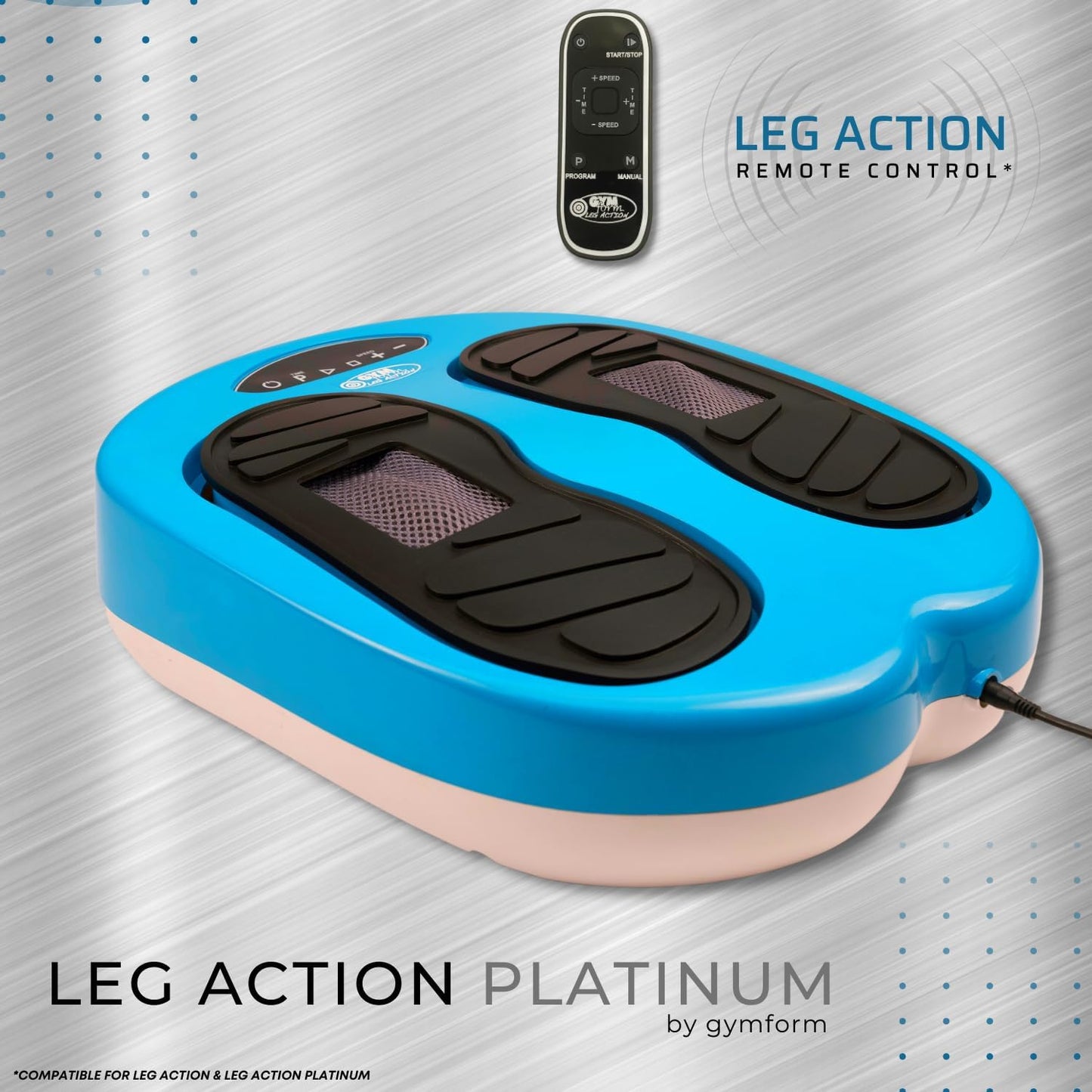 GYMFORM Leg Action Platinum Foot and Leg Massager Shiatsu Massager with Remote Control, 10 Programs/20 Speeds to Improve Blood Flow and Pain Relief (Platinum)