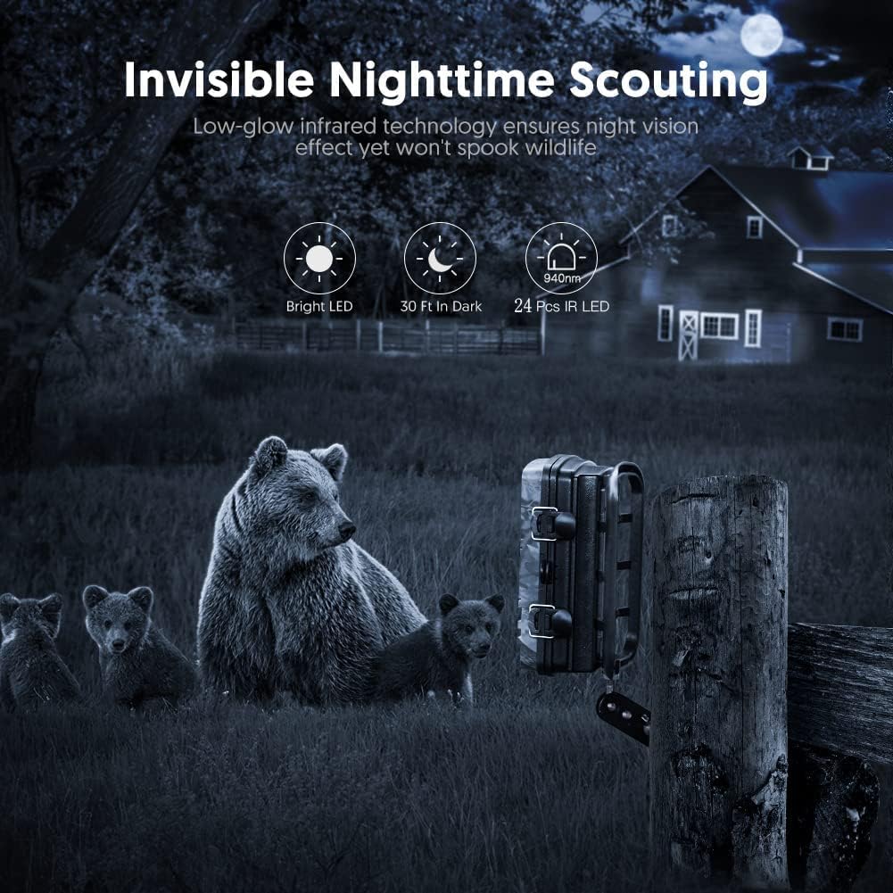 Victure HC200 Camera 16MP 1080P Wildlife Camera with 940nm Night Vision Hunting Camera with 2.4 inch LCD Game Camera with IP66 Waterproof for Garden Home Security Wildlife Surveillance